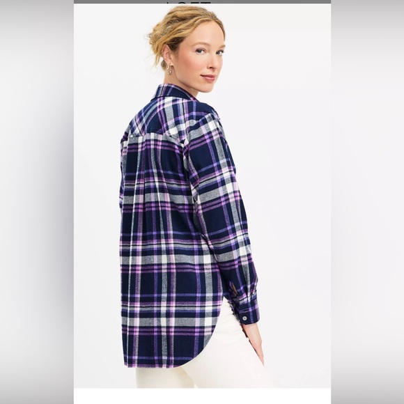 NWT Loft Flannel Tunic Shirt Size Large - Picture 2 of 6
